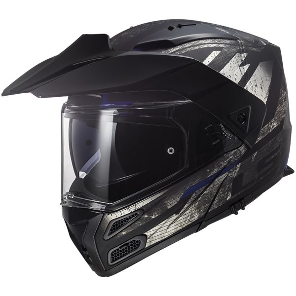 Modular LS2 Metro Evo P/J Buzz Matt Black Titanium Blue FF324