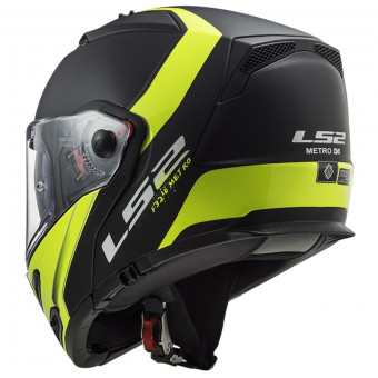 LS2 Metro Evo P/J Rapid Matt Black Yellow FF324
