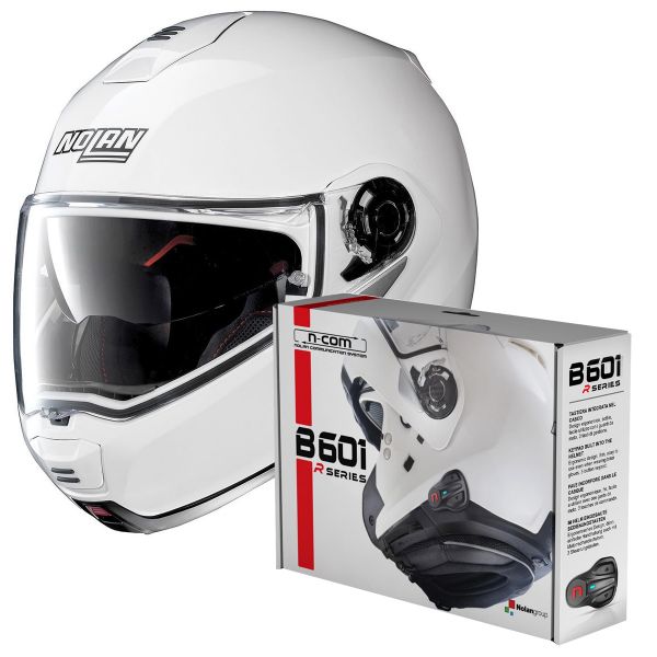 Pack Casco + Kit Bluetooth : Nolan 5 Classic N-Com Metal White 5 + Kit Bluetooth B601R para N100 5 - N104 - N87 - N44 - N40 - N70 2 | iCasque.es