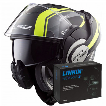 Casque Modular LS2 Valiant Line Matt Black H-V Yellow FF399 Casque Modular LS2 Valiant Line Matt Black H-V Yellow FF399