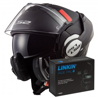 Modular LS2 Valiant Prox Matt Black Titanium FF399 + Linkin Ride Pal III