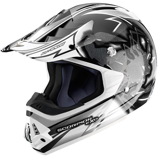 casco moto Scorpion VX-17 Air Bugster Gris Blanco