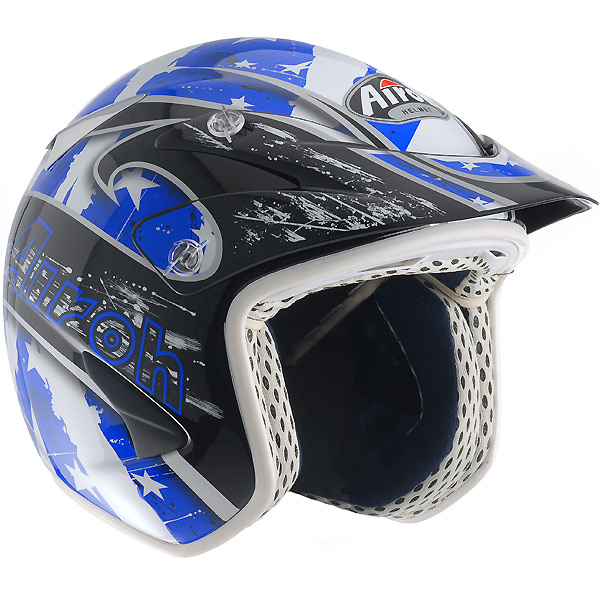 casco moto Airoh Rock carbon kevlar Trails Azul RKTB