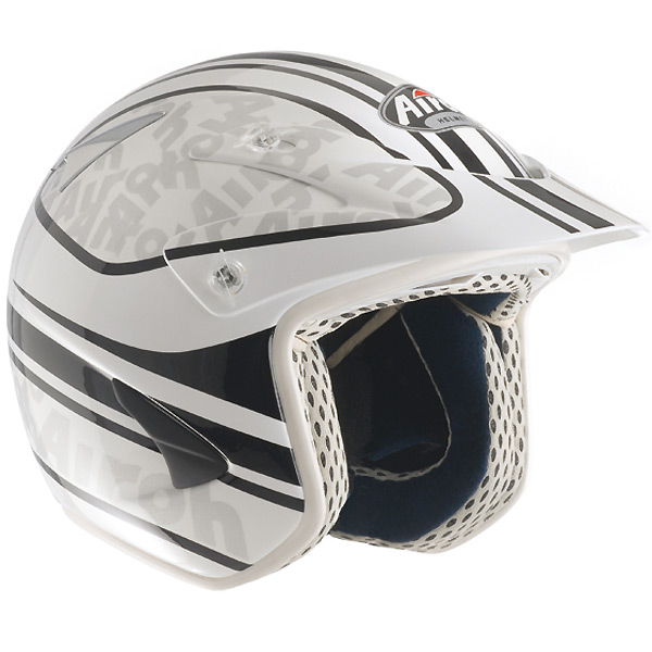 casco moto Airoh Rock deco words Blanco
