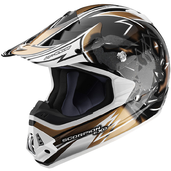 casco moto Scorpion VX-17 Air Bugster Blanco Bronce