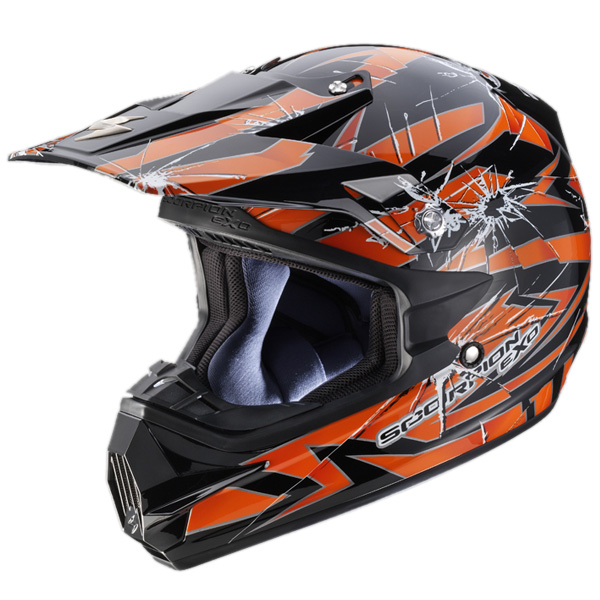 casco moto Scorpion VX-24 Air Impact Negro Naranja
