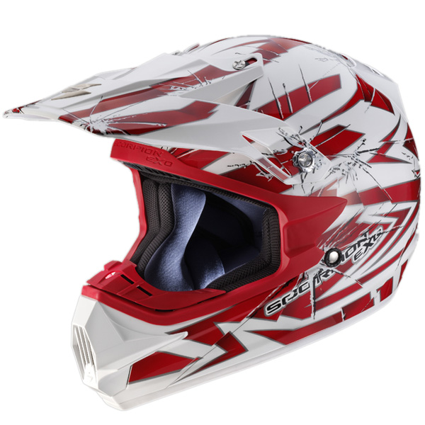 casco moto Scorpion VX-24 Air Impact Blanco Rojo