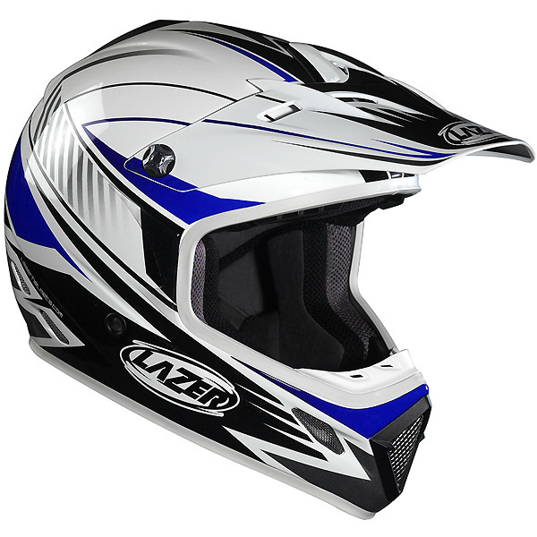 casco moto Lazer MX7 Prime Blanco Azul