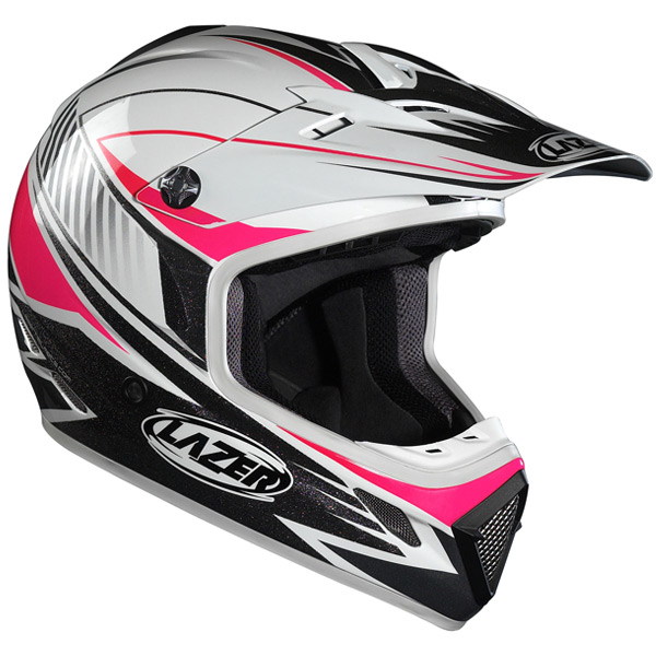 casco moto Lazer MX7 Prime Blanco Fushia