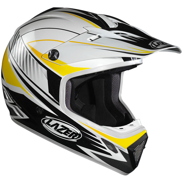 casco moto Lazer MX7 Prime Blanco Amarillo