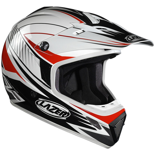 casco moto Lazer MX7 Prime Blanco Rojo
