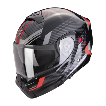 Casque Convertible Scorpion Exo 930 Evo Sikon Black Silver Red Casque Convertible Scorpion Exo 930 Evo Sikon Black Silver Red