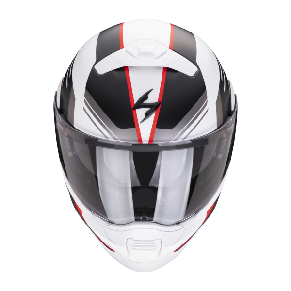 Scorpion Exo 930 Evo Sikon Matt White Black Red + Kit Bluetooth Lokui K30