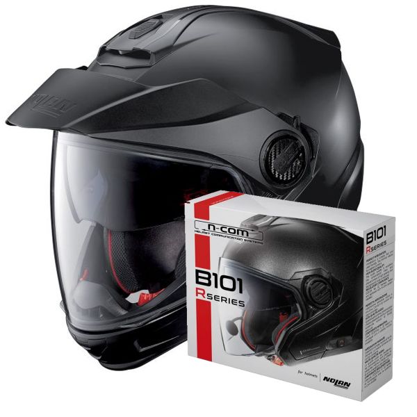 Convertible Nolan N40 5 GT Classic N-Com Flat Black 10 + Kit Bluetooth B101R