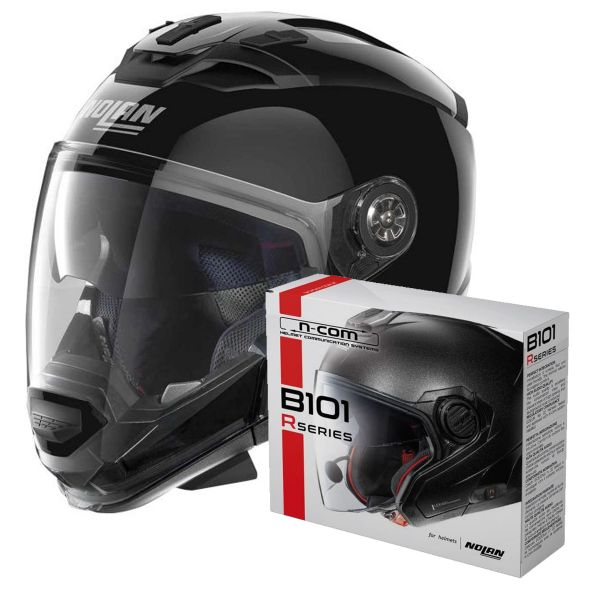 Convertible Nolan N70 2 GT Classic N-Com Glossy Black 3 + Kit Bluetooth B101R