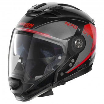 Convertible Nolan N70 2 GT Lakota N-Com Black Grey Red 38