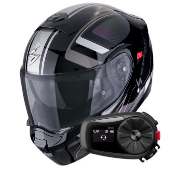 Convertible Scorpion Exo 930 Evo Ardens Black Chameleon + Kit Bluetooth 5S Solo