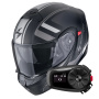 Casque Convertible Scorpion Exo 930 Evo Ardens Matt Black Silver + Kit Bluetooth 5S Solo