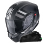 Casque Convertible Scorpion Exo 930 Evo Ardens Negro Mate Plata + Kit Bluetooth Exo-Com Link-1C