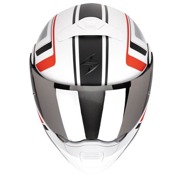 Scorpion Exo 930 Evo Ardens Matt White Black Red + Kit Bluetooth Lokui K30