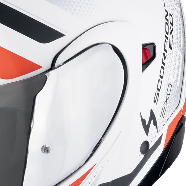 Scorpion Exo 930 Evo Ardens Matt White Black Red + Kit Bluetooth Lokui K30