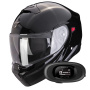 Casque Convertible Scorpion Exo 930 Evo Solid Black + Kit bluetooth 5R Lite