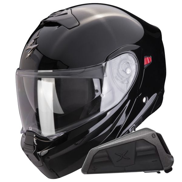 Convertible Scorpion Exo 930 Evo Solid Negro + Kit Bluetooth Exo-Com Link-1 Convertible Scorpion Exo 930 Evo Solid Negro + Kit Bluetooth Exo-Com Link-1