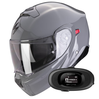 Convertible Scorpion Exo 930 Evo Solid Cement Grey + Kit bluetooth 5R Lite