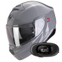 Casque Convertible Scorpion Exo 930 Evo Solid Cement Grey + Kit bluetooth 5R Lite