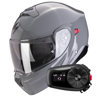 Convertible Scorpion Exo 930 Evo Solid Cement Grey + Kit Bluetooth 5S Solo