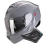 Casque Convertible Scorpion Exo 930 Evo Solid Cement Grey + Kit Bluetooth BT Mini