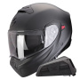 Casque Convertible Scorpion Exo 930 Evo Solid Matt Pearl Black + Kit bluetooth Exo-Com Link-1