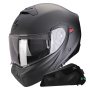 Casque Convertible Scorpion Exo 930 Evo Solid Negro Perla Mate + Kit Bluetooth Exo-Com Link-1C