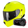 Casque Convertible Scorpion Exo 930 Evo Solid Neon Yellow + Kit Bluetooth 5S Solo