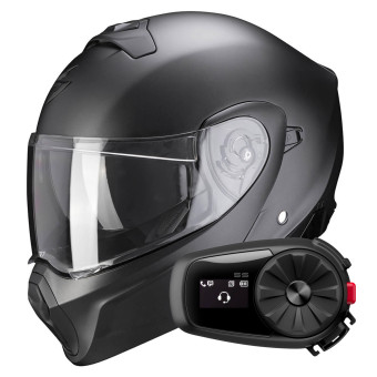 Convertible Scorpion Exo 930 Solid Matt Pearl Black + Kit Bluetooth 5S