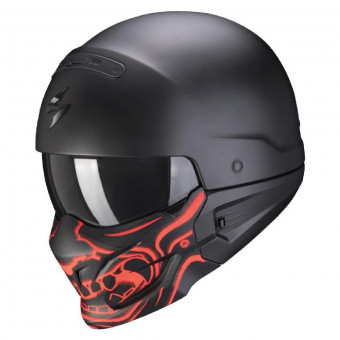 Convertible Scorpion EXO COMBAT Samurai Matt Black Red