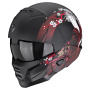 Casque Convertible Scorpion Exo Combat II Demure Matt Black Red