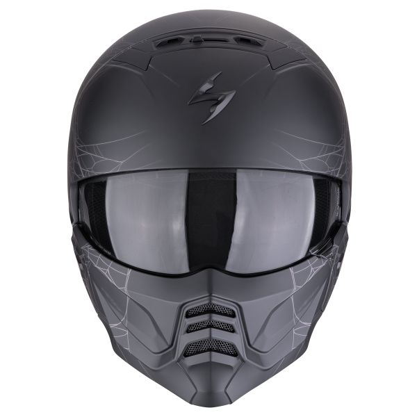 Scorpion Exo Combat II Spiderweb Negro Mate Plata