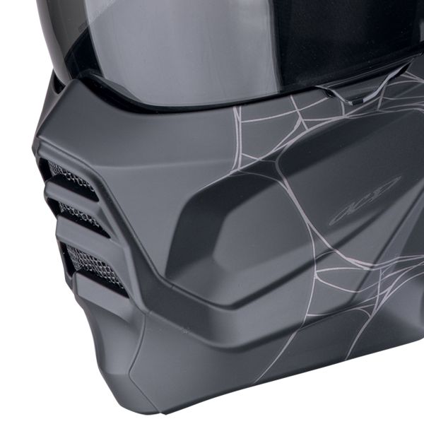 Scorpion Exo Combat II Spiderweb Negro Mate Plata