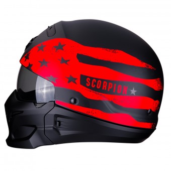 Scorpion Exo Combat Rookie Negro Mate Rojo