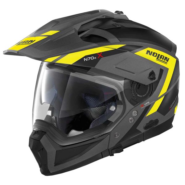 Convertible Nolan N70 2 X Grandes Alpes N-Com Flat Black Yellow 23