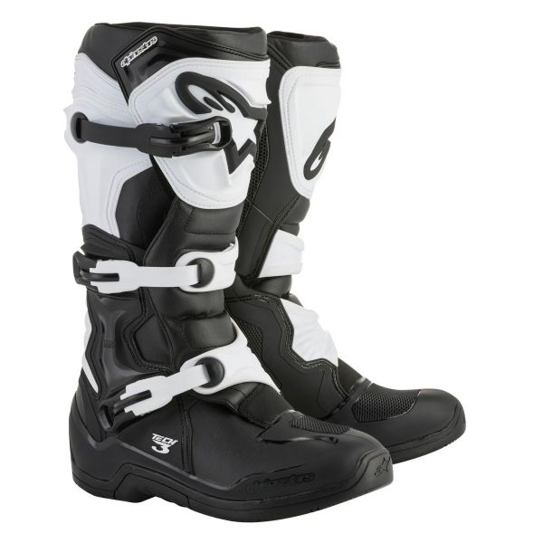 Botas Motocross Alpinestars Stella Tech 3 Negro Blanco Botas Motocross Alpinestars Stella Tech 3 Negro Blanco