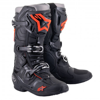 Botas Motocross Alpinestars Tech 10 Black Red Fluo