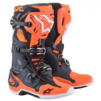 Botas Motocross Alpinestars TECH 10 Cool Gray Orange Fluo
