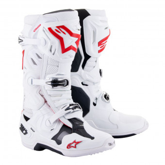 Botas Motocross Alpinestars Tech 10 Supervented White Bright Red