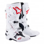 Botas Motocross Alpinestars Tech 10 Supervented Blanco Rojo Brillante