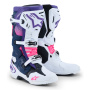 Botas Motocross Alpinestars Tech 10 White Violet Navy Blue Pink Fluo