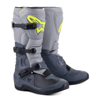 Botas Motocross Alpinestars Tech 3 Dark Grey Light Grey Black
