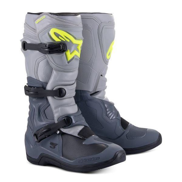 Botas Motocross Alpinestars Tech 3 Gris oscuro Gris claro Negro