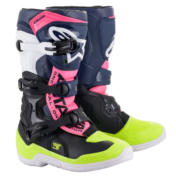 Botas Motocross Alpinestars Tech 3 S Kids Black Dark Blue Pink